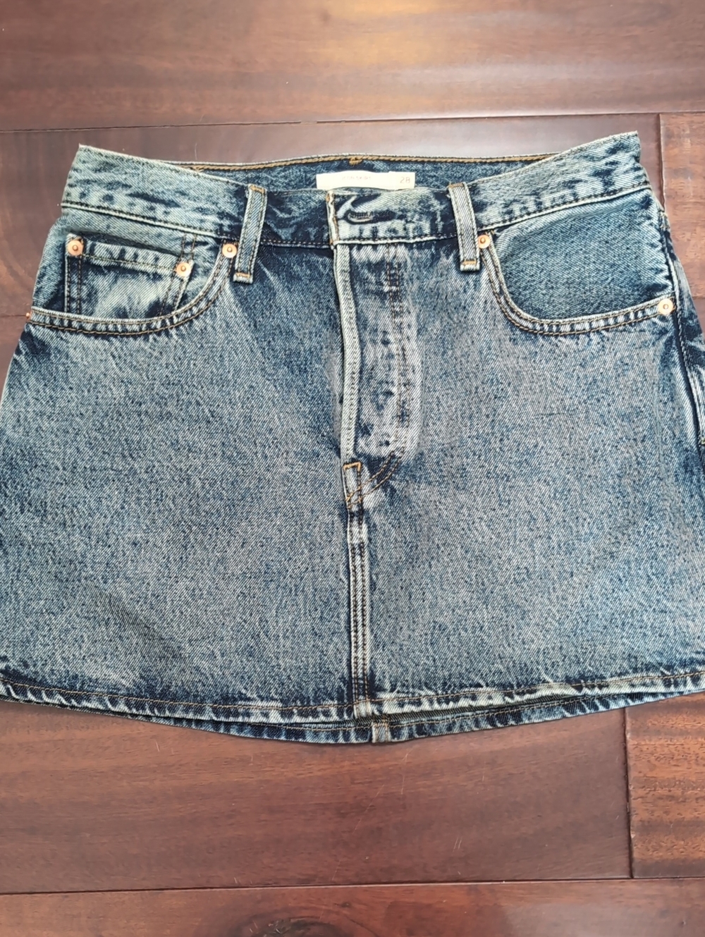 Levi's Washed Blue Denim Mini Skirt